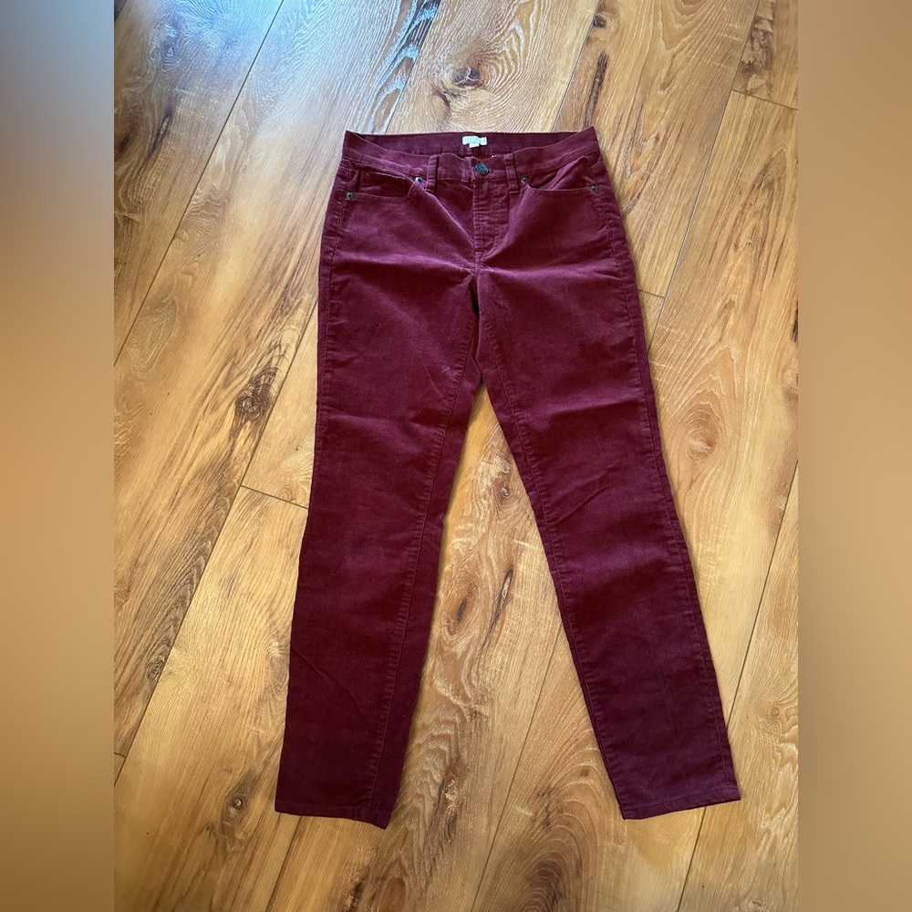JCrew Maroon Corduroy Pants Sz 25